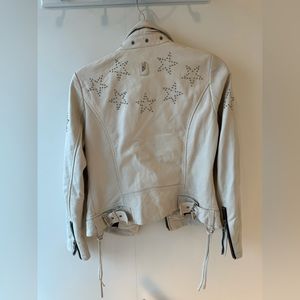 Mauritius white leather jacket